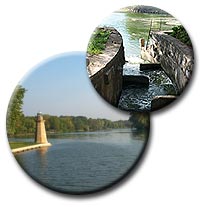 The Fox River near, Fish ramp at dam